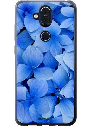 Чехол на nokia 8.1 синие цветы "526u-1620-10746"
