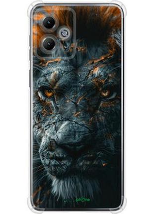 Чехол на motorola moto g14 пламенный лев "6153sp-3197-2448"