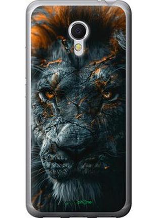 Чехол на meizu mx6 пламенный лев "6153t-259-2448"
