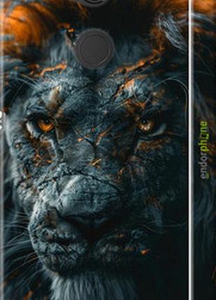 Чехол на sony xperia xa2 h4113 пламенный лев "6153m-1357-2448"