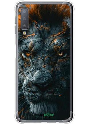 Чехол на samsung galaxy a7 (2018) a750f пламенный лев "6153sp-1582-2448"