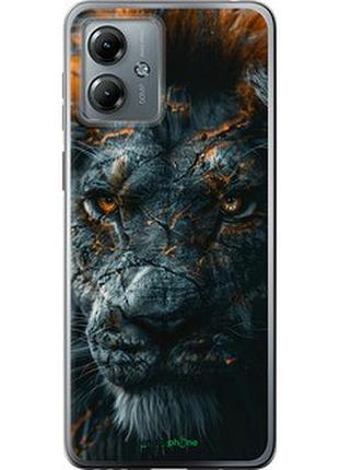 Чехол на motorola moto g14 пламенный лев "6153u-3197-2448"
