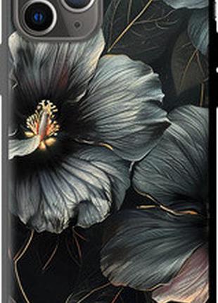Чехол на iphone 11 pro черные цветы "6031b-1788-2448"