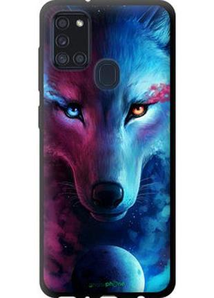 Чехол на samsung galaxy a21s a217f арт-волк "3999b-1943-2448"