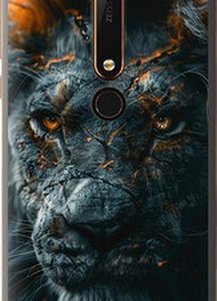 Чехол на nokia 6 2018 пламенный лев "6153u-1386-2448"
