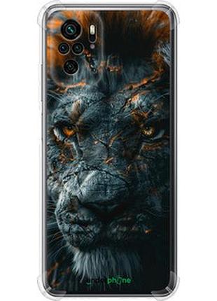 Чехол на xiaomi redmi note 10 пламенный лев "6153sp-2277-2448"