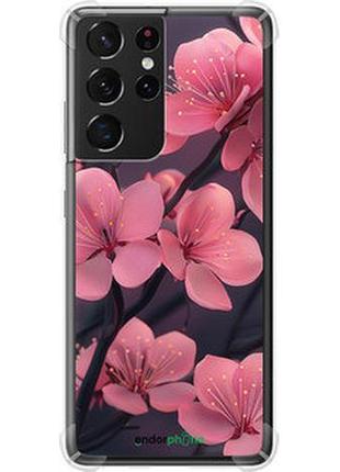 Чехол на samsung galaxy s21 ultra (5g) пурпурная сакура "6075sp-2116-2448"