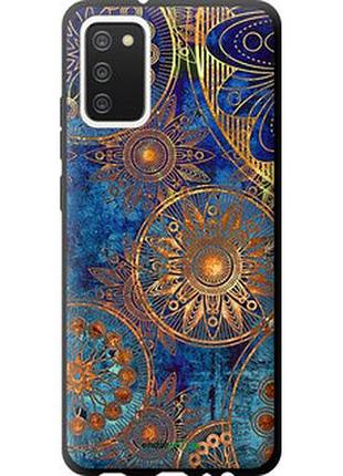 Чехол на samsung galaxy a02s a025f золотой узор "678b-2203-2448"