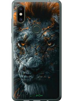 Чехол на xiaomi mi mix 2s пламенный лев "6153u-1438-2448"