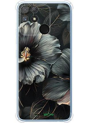 Чехол на realme narzo 50a черные цветы "6031sp-2514-2448"