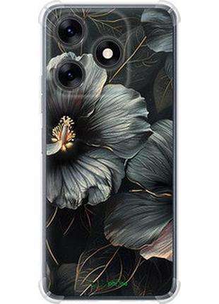 Чохол на tecno spark 10c чорні квіти "6031sp-3116-2448"
