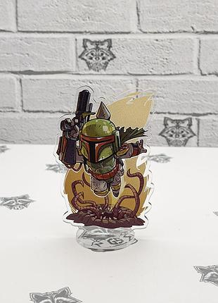 Акриловая коллекционная фигурка чиби chibi звёздные войны star wars - мандалорец 10 см