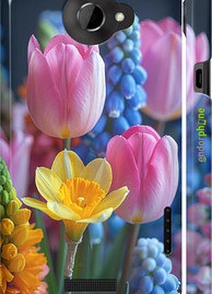 Чехол на htc one x весенние цветы "6058c-42-2448"