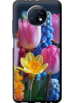 Чехол на xiaomi redmi note 9t весенние цветы "6058b-2261-2448"