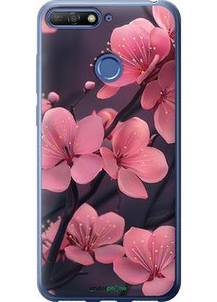 Чохол на huawei honor 7c пурпурова сакура "6075u-1411-2448"