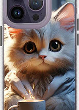 Чехол на iphone 14 pro white cat "5646pm-2646-2448"