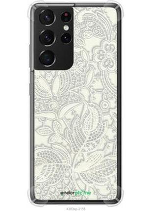 Чохол на samsung galaxy s21 ultra (5g) біле мереживо "4383sp-2116-2448"