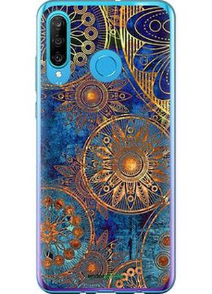 Чехол на huawei p30 lite золотой узор "678t-1651-2448"