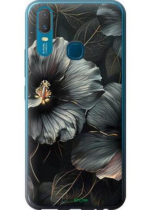 Чохол на vivo y11 чорні квіти "6031u-629-2448"