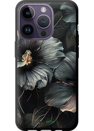 Чохол на iphone 14 pro чорні квіти "6031b-2646-2448"