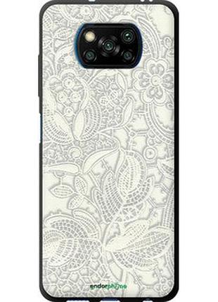Чехол на xiaomi poco x3 pro белое кружево "4383b-2938-2448"