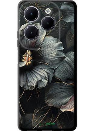 Чехол на infinix hot 40 pro черные цветы "6031b-3736-2448"