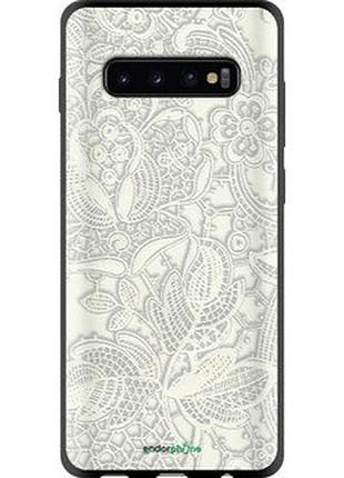 Чехол на samsung galaxy s10 plus белое кружево "4383b-1649-2448"