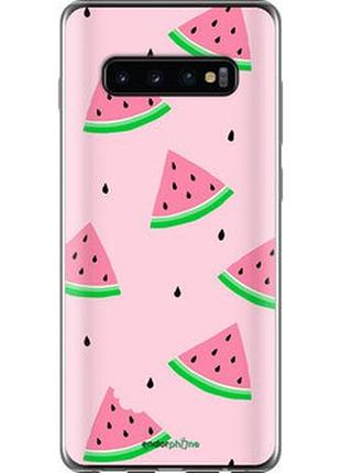 Чехол на samsung galaxy s10 plus розовый арбуз "4314u-1649-2448"