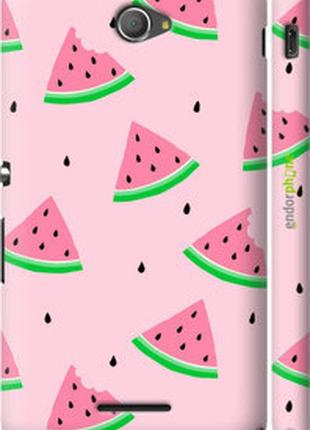 Чехол на sony xperia e4 dual e2115 розовый арбуз "4314m-87-2448"