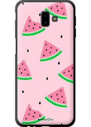 Чехол на samsung galaxy j6 plus 2018 розовый арбуз "4314b-1586-2448"