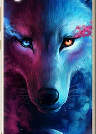 Чехол на huawei y6 ii арт-волк "3999u-338-2448"