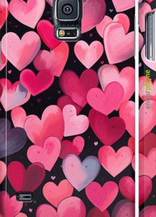 Чехол на samsung galaxy s5 duos sm g900fd сердечки 4 "5662m-62-2448"