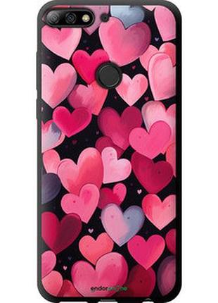 Чехол на huawei y7 prime 2018 сердечки 4 "5662b-1509-2448"
