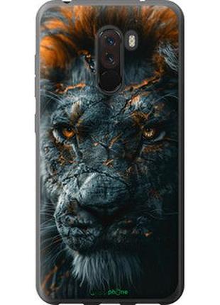 Чехол на xiaomi pocophone f1 пламенный лев "6153t-1556-2448"