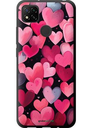 Чехол на xiaomi redmi 9c сердечки 4 "5662b-2035-2448"