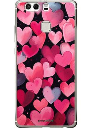 Чехол на huawei p9 plus сердечки 4 "5662u-300-2448"