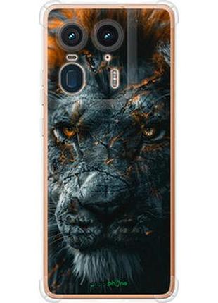 Чехол на motorola moto x50 ultra пламенный лев "6153sp-3866-2448"