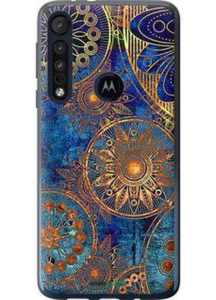 Чехол на motorola one macro золотой узор "678u-1812-2448"