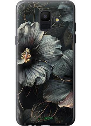 Чохол на samsung galaxy a6 2018 чорні квіти "6031u-1480-2448"