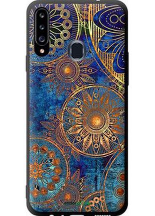 Чехол на samsung galaxy a20s a207f золотой узор "678b-1775-2448"