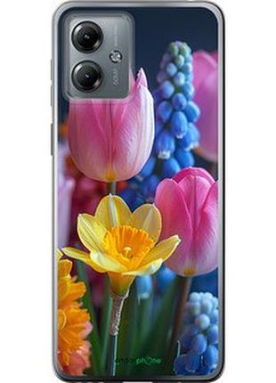 Чехол на motorola moto g14 весенние цветы "6058u-3197-2448"