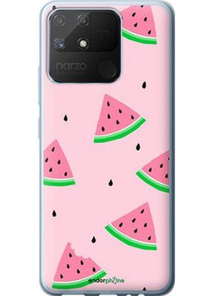Чехол на realme narzo 50a розовый арбуз "4314u-2514-2448"
