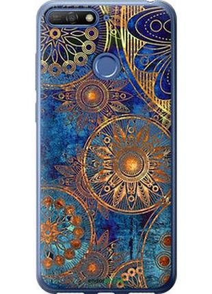 Чехол на huawei honor 7c золотой узор "678t-1411-2448"