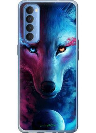 Чехол на oppo reno 4 pro арт-волк "3999u-2024-2448"