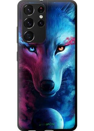 Чехол на samsung galaxy s21 ultra (5g) арт-волк "3999b-2116-2448"