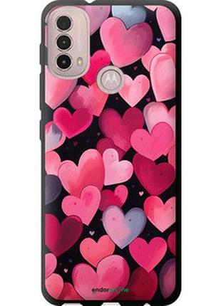 Чехол на motorola e40 сердечки 4 "5662b-2660-2448"