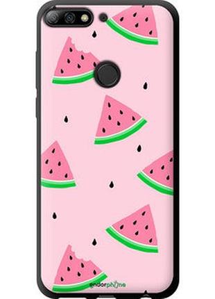 Чехол на huawei y7 prime 2018 розовый арбуз "4314b-1509-2448"