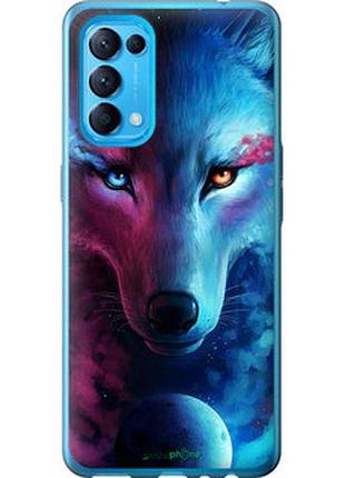 Чехол на oppo reno5 арт-волк "3999u-2206-2448"