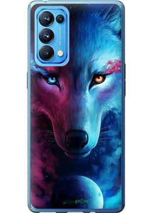 Чехол на oppo reno5 pro арт-волк "3999u-2239-2448"