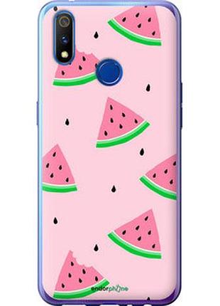 Чехол на realme 3 pro розовый арбуз "4314u-1863-2448"